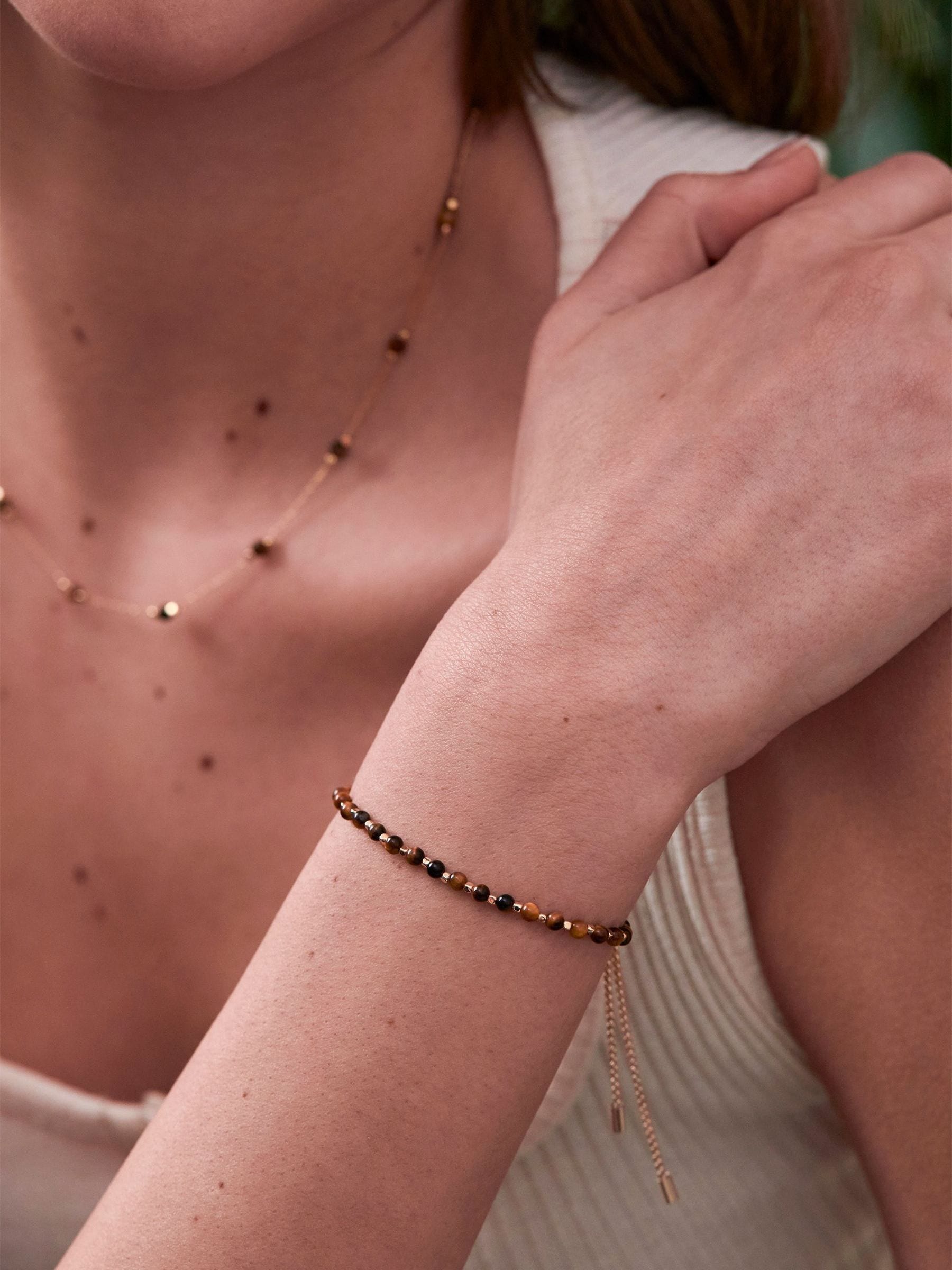 Estella Bartlett Amelia Howlite Bracelet Gold Tone Grey for Stress Relief