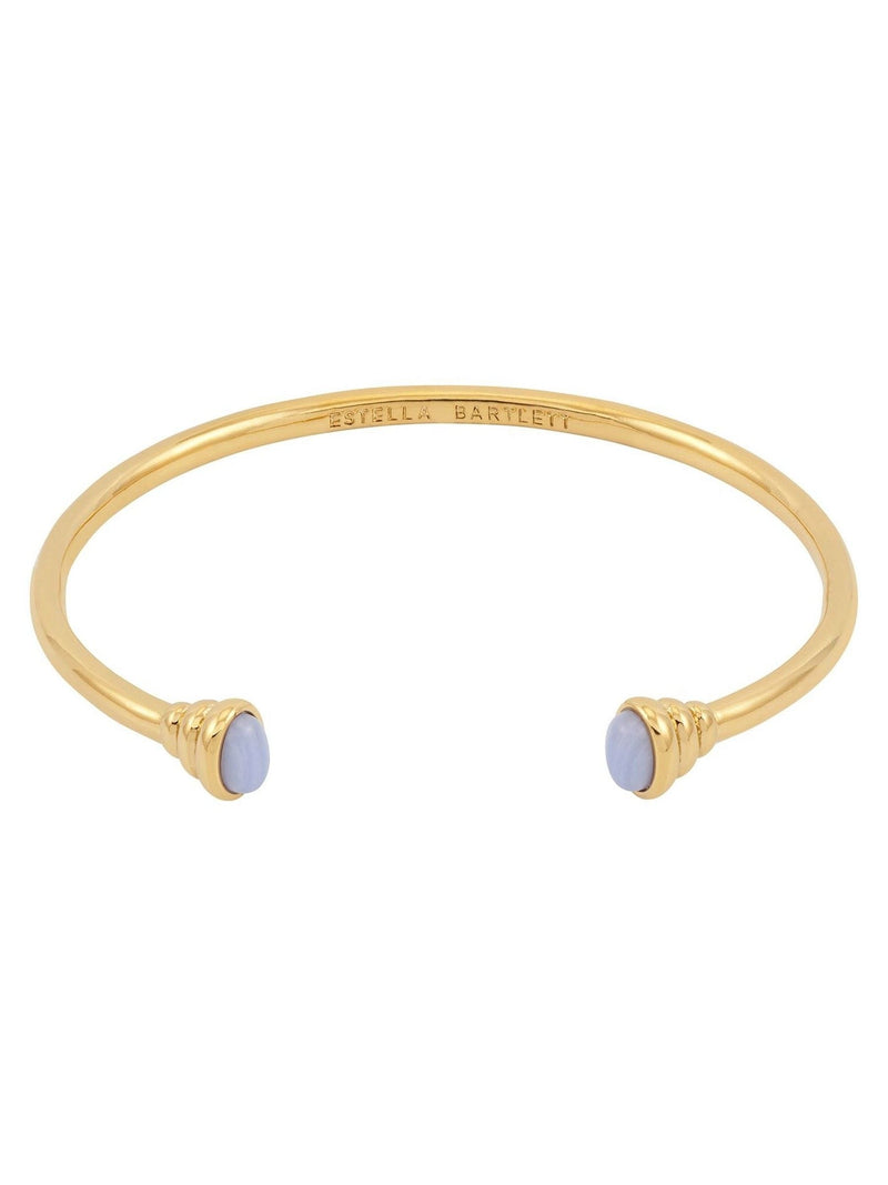Estella Bartlett Gold Tone - Navy Tone Cabochon Open Bangle Fashion Jewelry