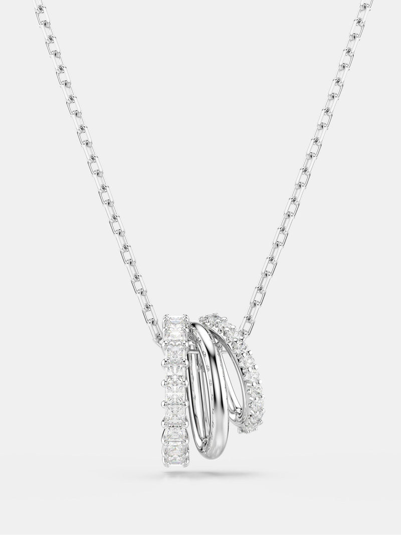 Swarovski Hyperbola pendant rhodium plated Zirconia necklace, UK version