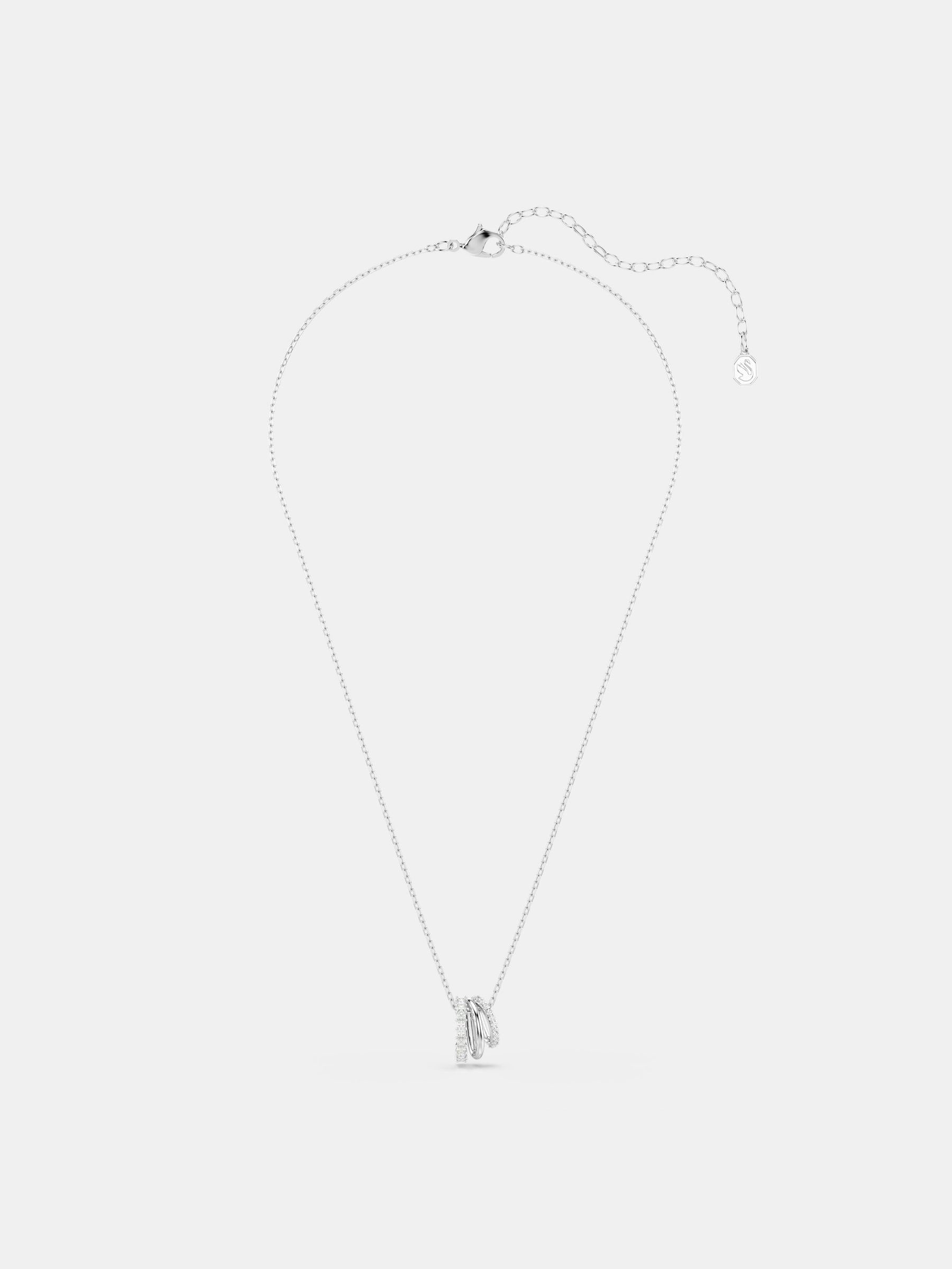 Swarovski Hyperbola pendant rhodium plated Zirconia necklace, UK version