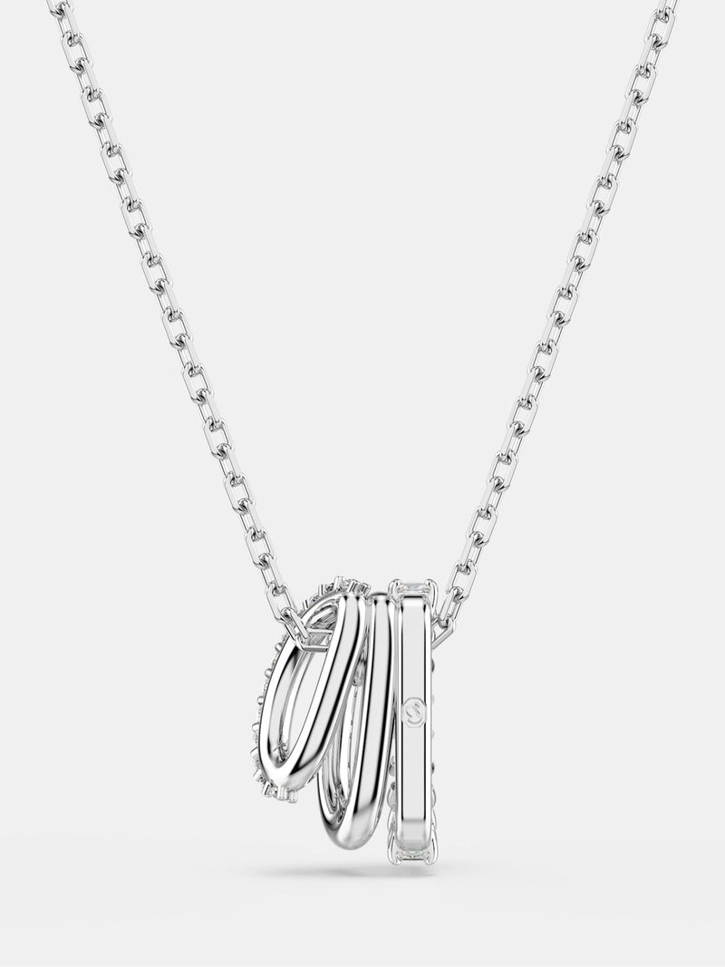 Swarovski Hyperbola pendant rhodium plated Zirconia necklace, UK version