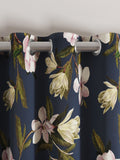 Ted Baker Navy Opal Floral Blackout Lined Eyelet Curtains