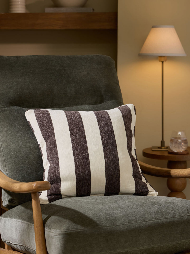 Chenille Stripe Cushion Sage Green 50 x 50cm