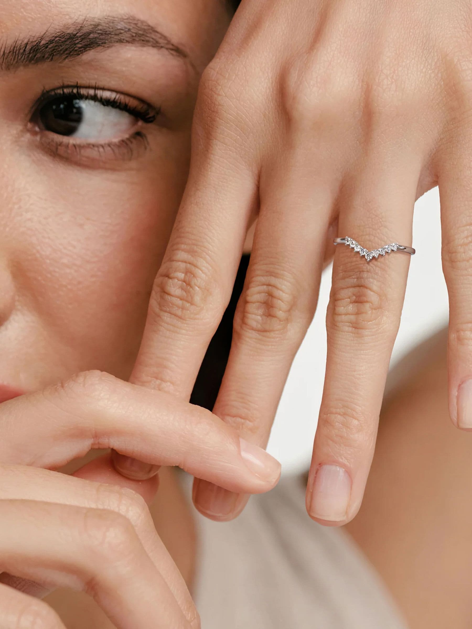 The Diamond Store lab diamond wishbone ring 0.15ct - British product