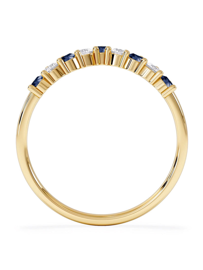 The Diamond Store wishbone ring with sapphire and lab diamond - British product