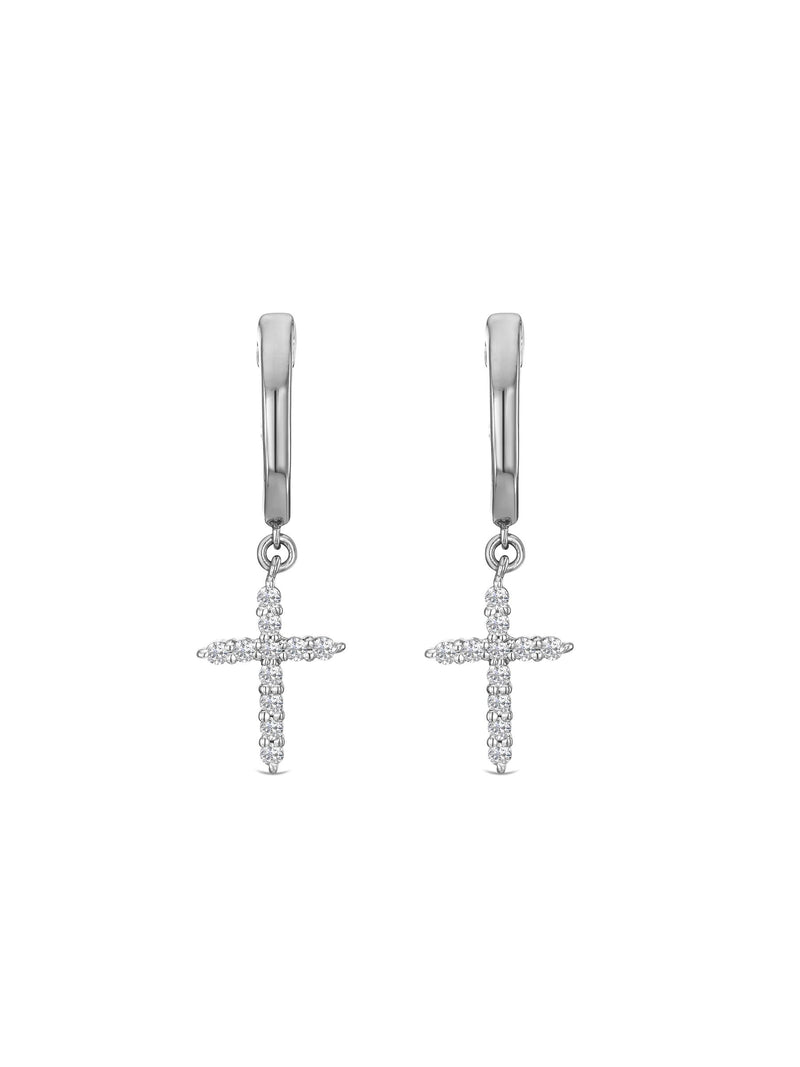 The Diamond Store Stellato Cross hoop earrings 0.24ct, UK version