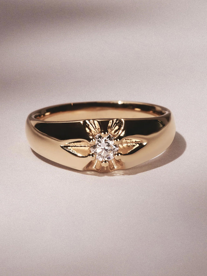 The Diamond Store 18K vermeil lab diamond signet ring - British product