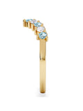 The Diamond Store blue topaz lab diamond wishbone ring (British brand)