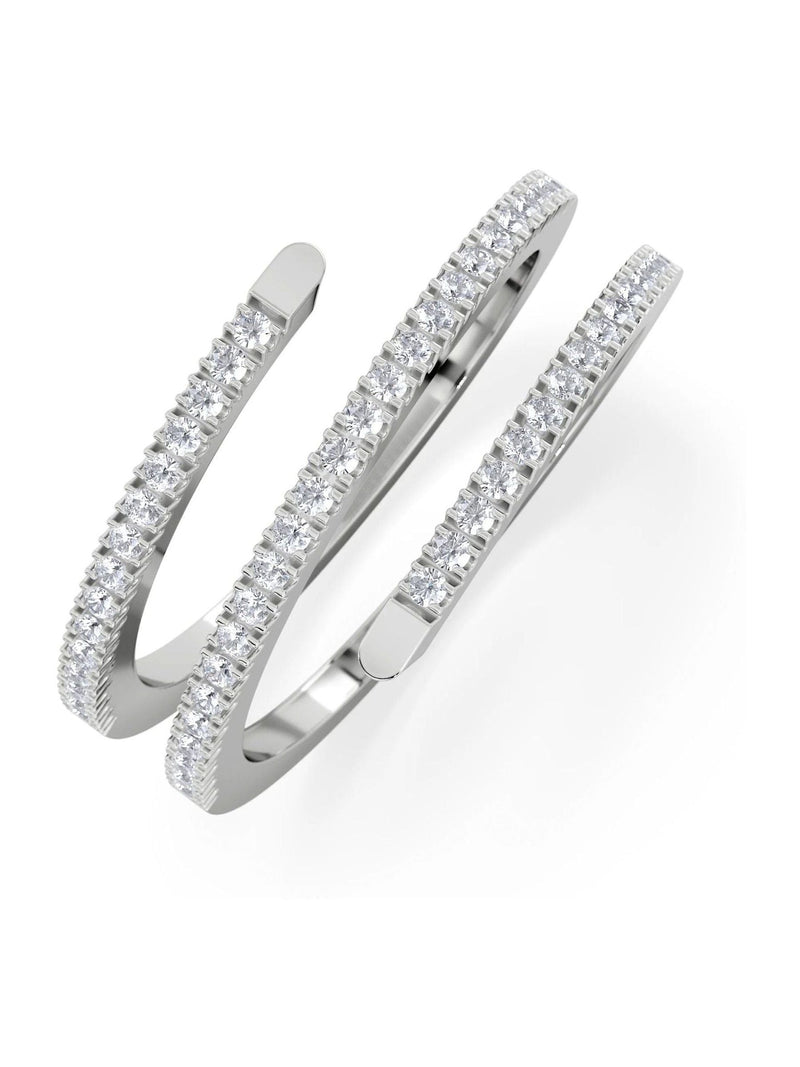 The Diamond Store sterling silver spiral lab diamond ring, UK version