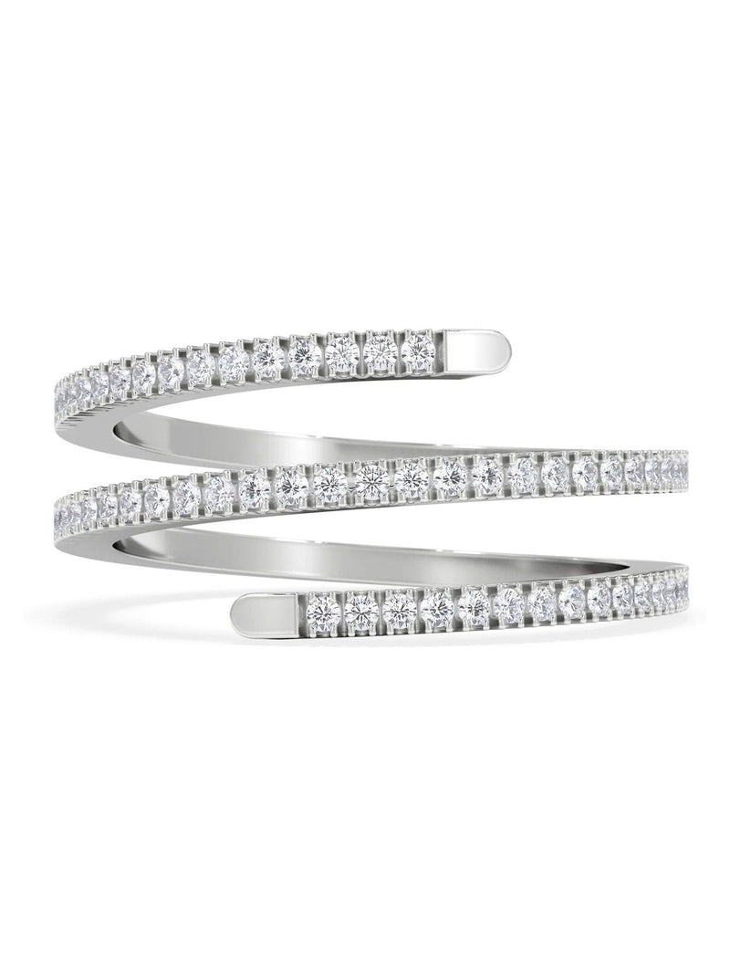 The Diamond Store sterling silver spiral lab diamond ring, UK version