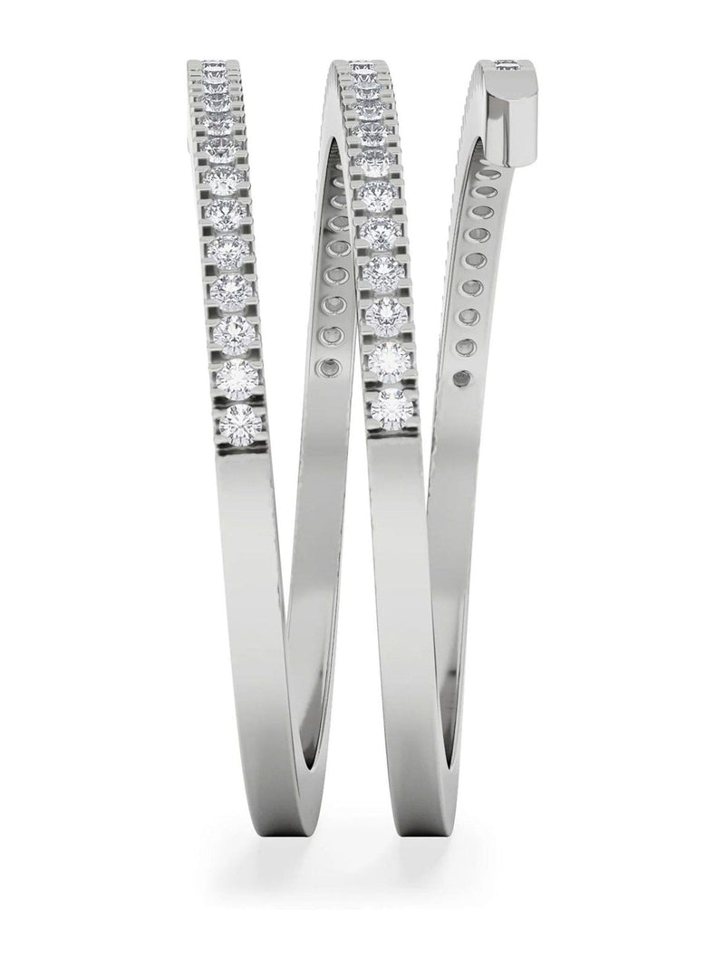 The Diamond Store sterling silver spiral lab diamond ring, UK version
