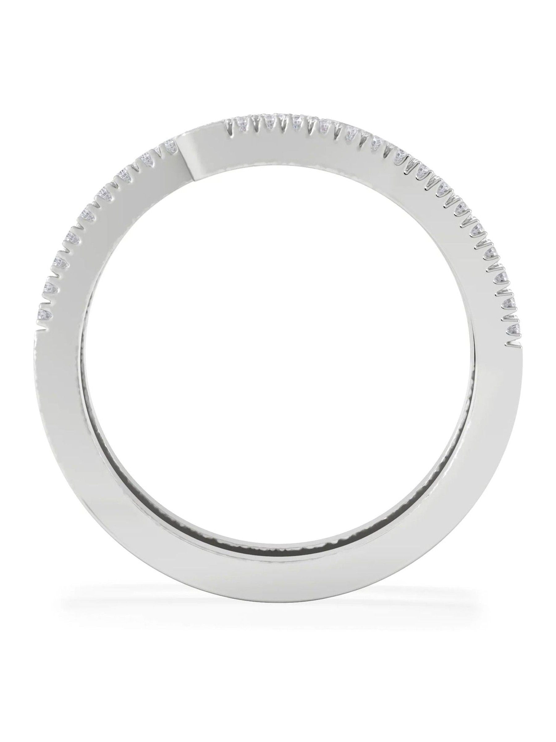 The Diamond Store sterling silver spiral lab diamond ring, UK version