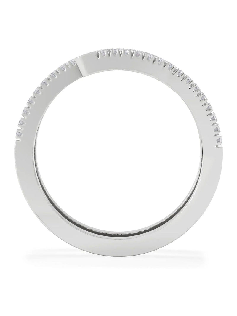 The Diamond Store sterling silver spiral lab diamond ring, UK version