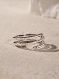 The Diamond Store sterling silver spiral lab diamond ring, UK version