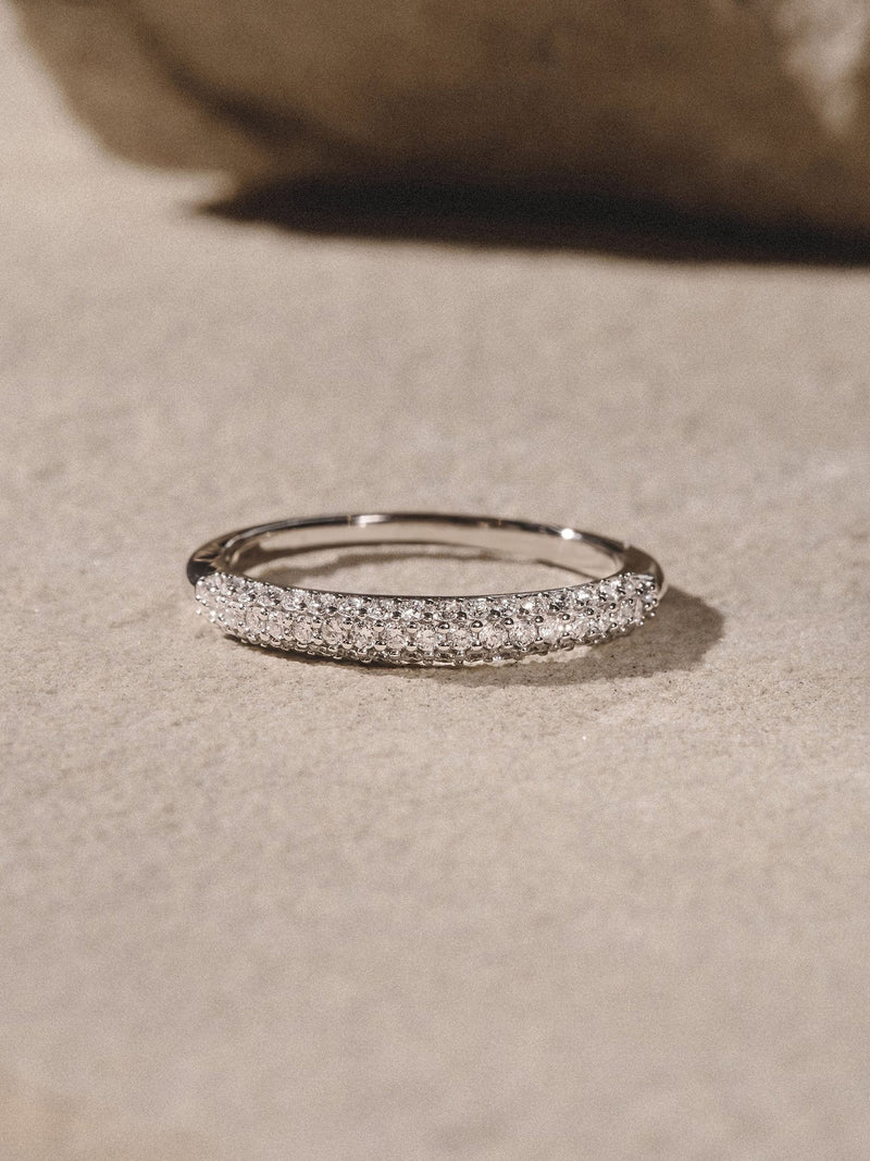 The Diamond Store lab diamond micro pave half eternity ring 0.50ct - British product