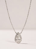 The Diamond Store 0.10ct diamond halo necklace silver (British brand)