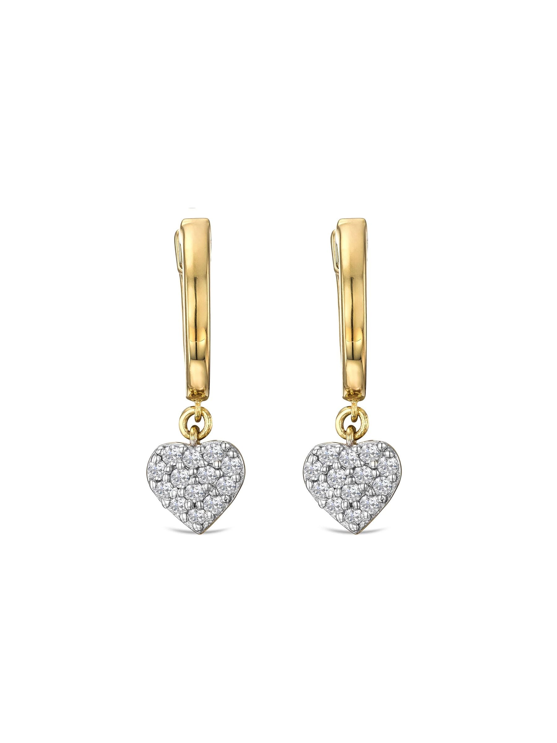 The Diamond Store heart pavé drop huggie earrings 0.29ct (British brand)