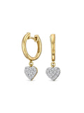 The Diamond Store heart pavé drop huggie earrings 0.29ct (British brand)