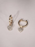 The Diamond Store heart pavé drop huggie earrings 0.29ct (British brand)
