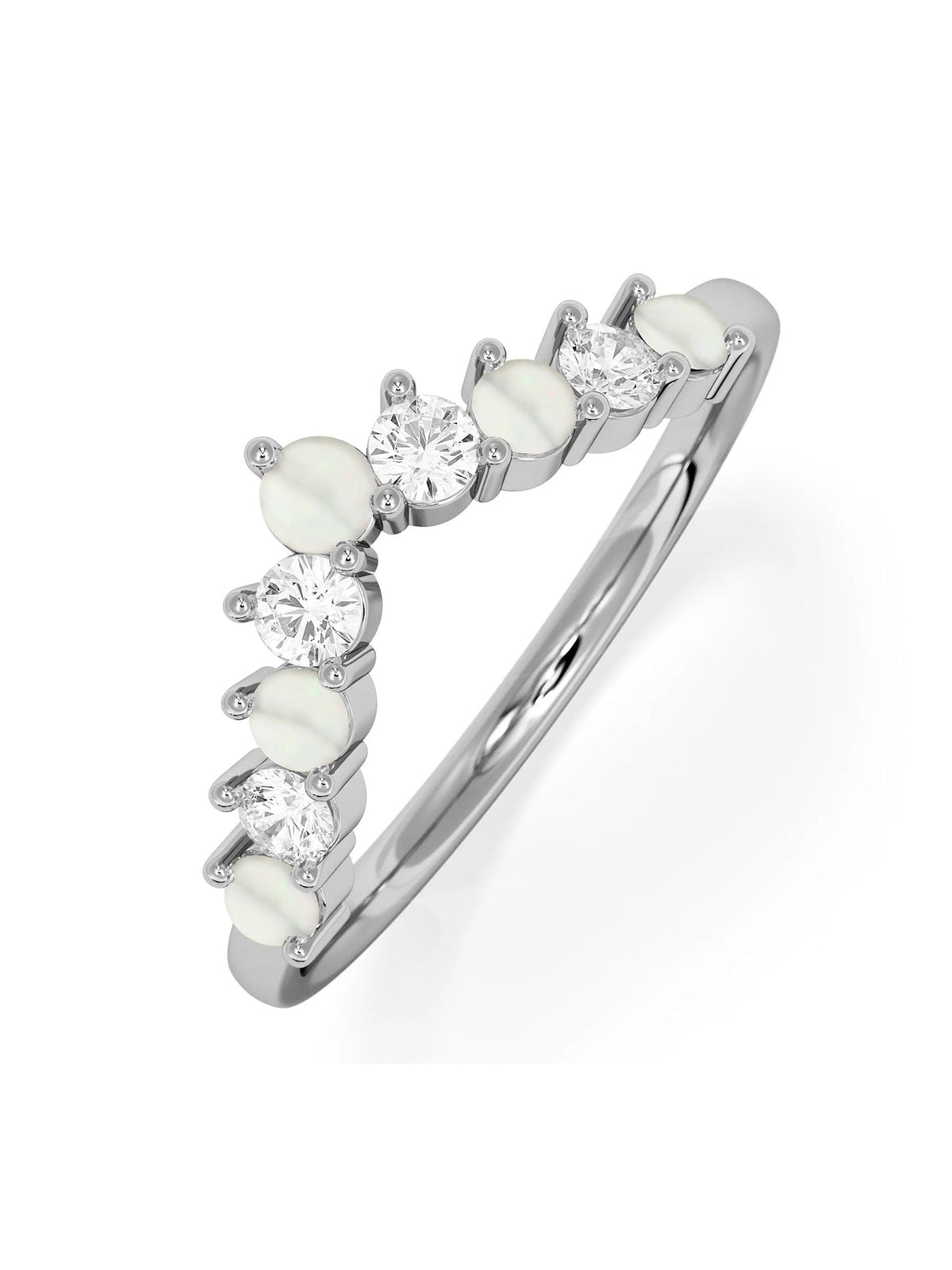 The Diamond Store blue topaz and lab diamond wishbone ring, imported from the UK
