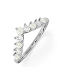 The Diamond Store blue topaz and lab diamond wishbone ring, imported from the UK