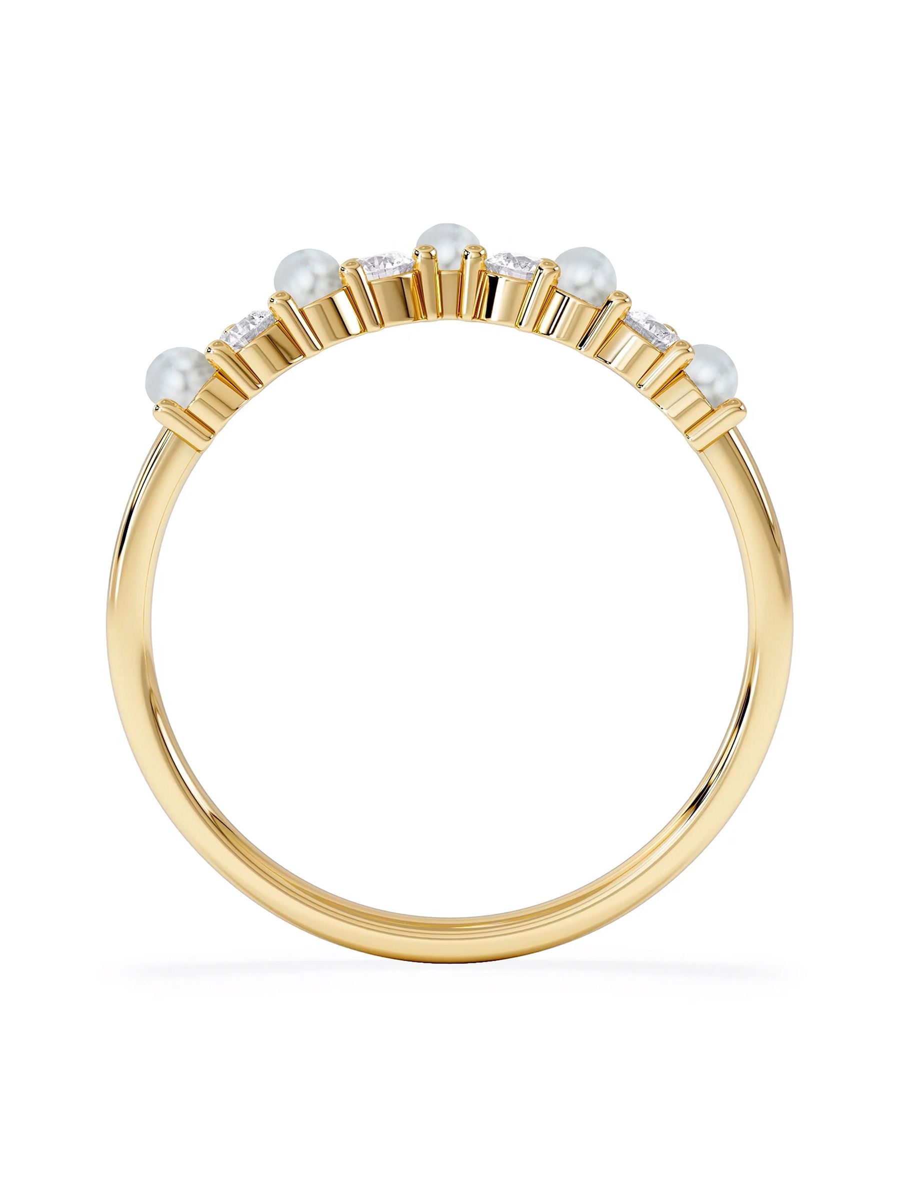 The Diamond Store pearl lab diamond wishbone ring, imported from the UK