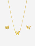 Jon Richard jewellery set gold tone diamond cut butterfly, imported from the UK