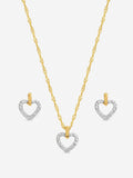Jon Richard metallic open heart pendant set with cubic zirconia, imported from the UK