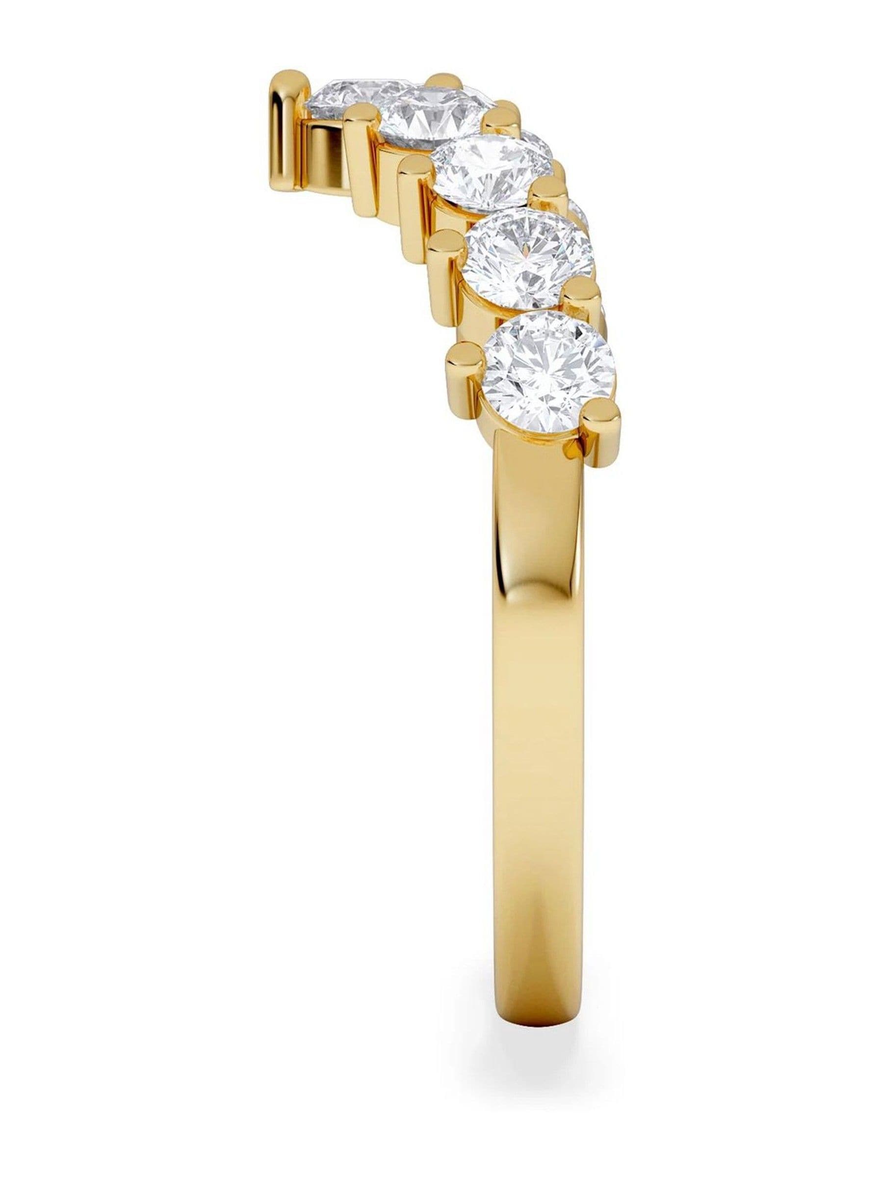 The Diamond Store 0.75ct lab diamond wishbone ring 9k yellow gold, imported from the UK