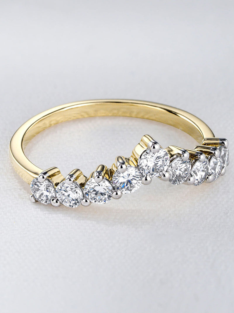 The Diamond Store 0.75ct lab diamond wishbone ring 9k yellow gold, imported from the UK