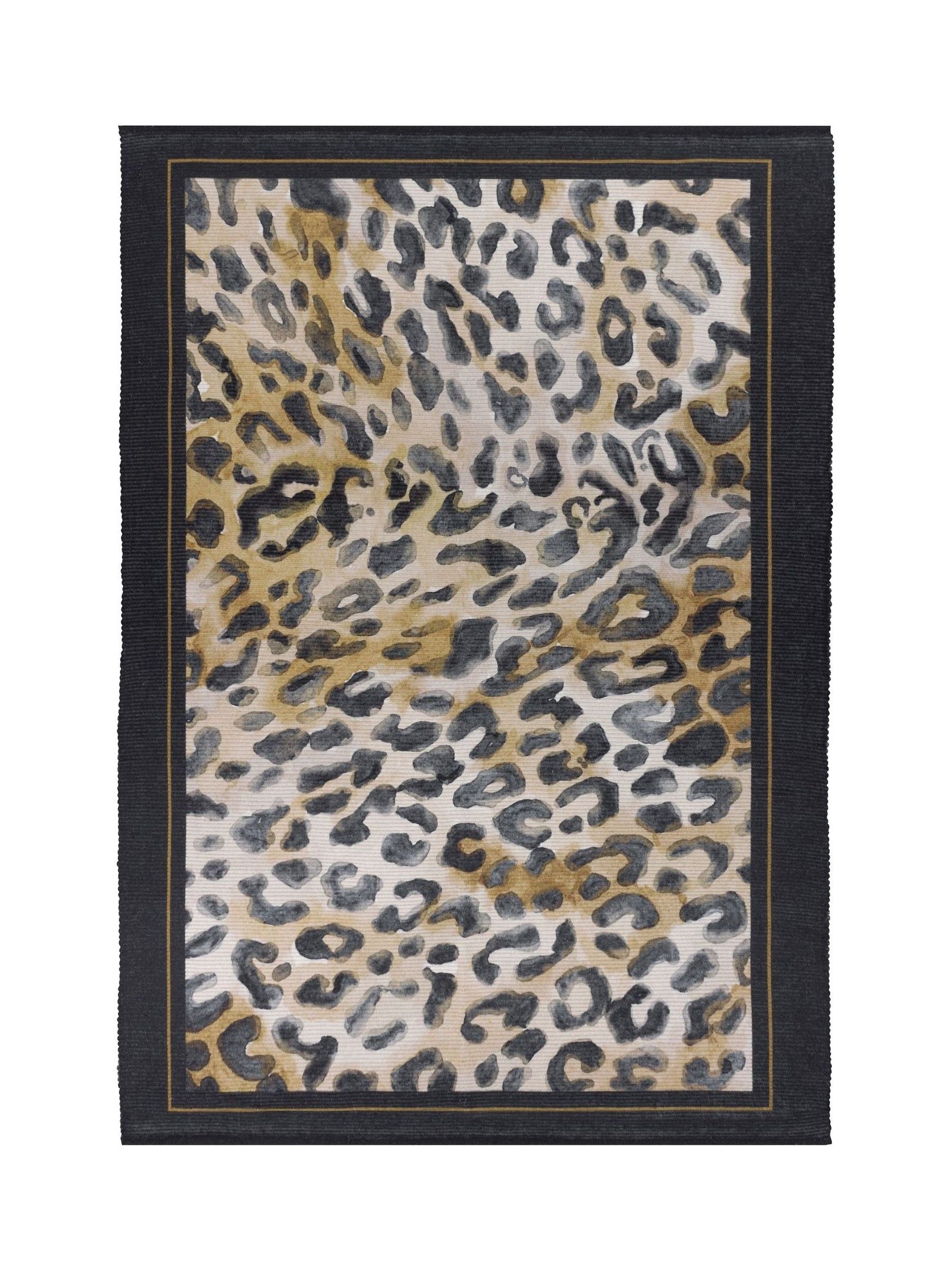 Paoletti leopard print indoor outdoor rug 120x170cm, imported from the UK
