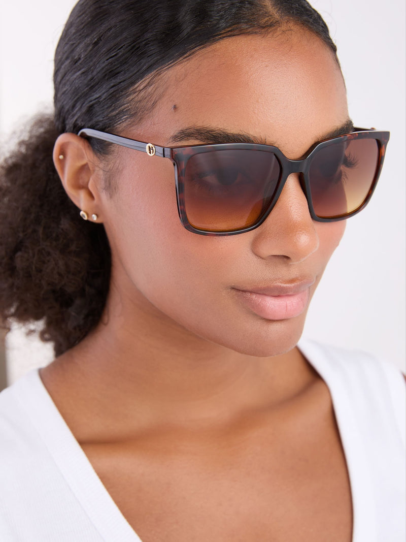 Guess brown injected sunglasses oversized square frame - British product