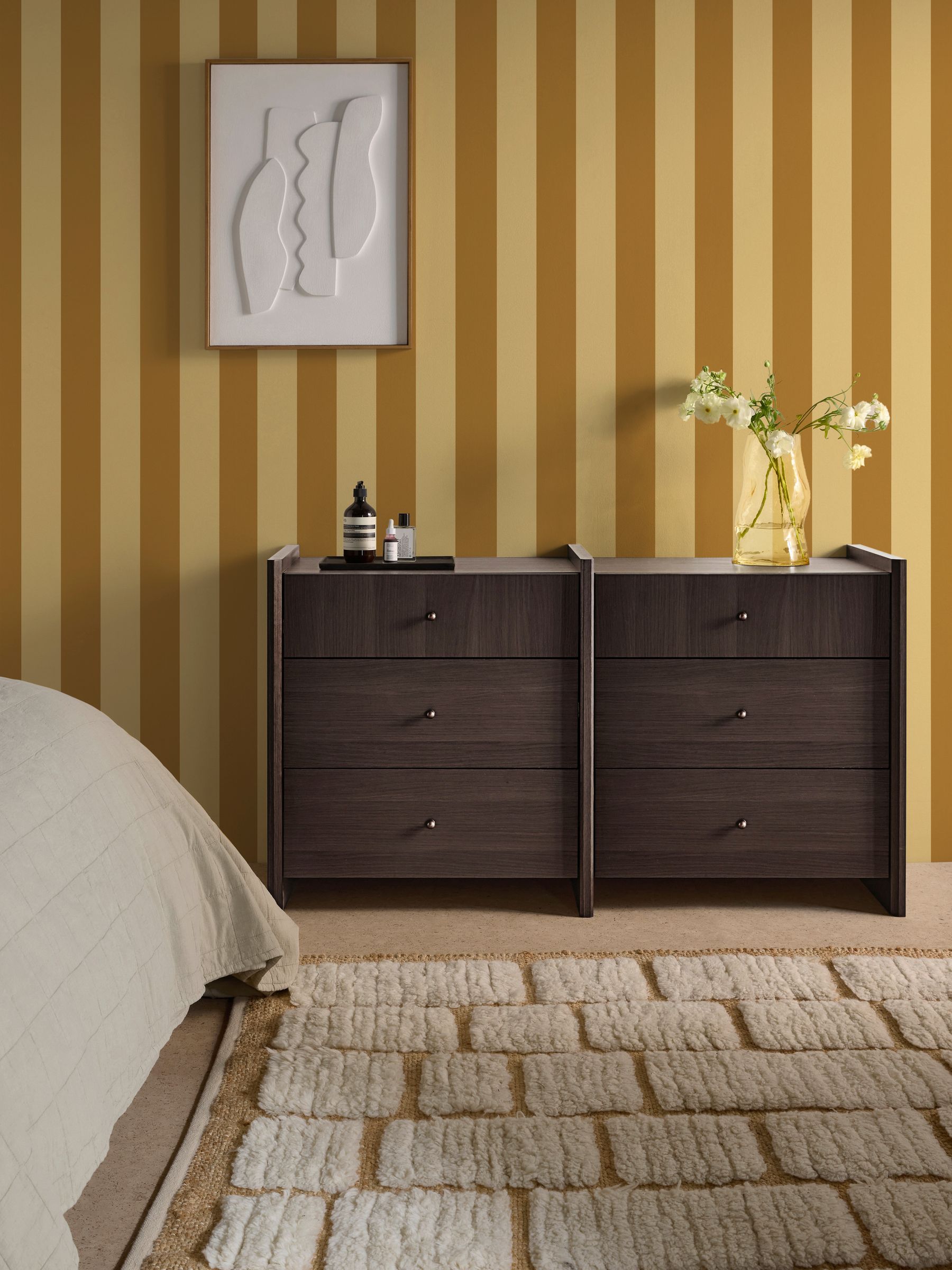 MADE.COM Blue Demi Wide Stripe Wallpaper 10m