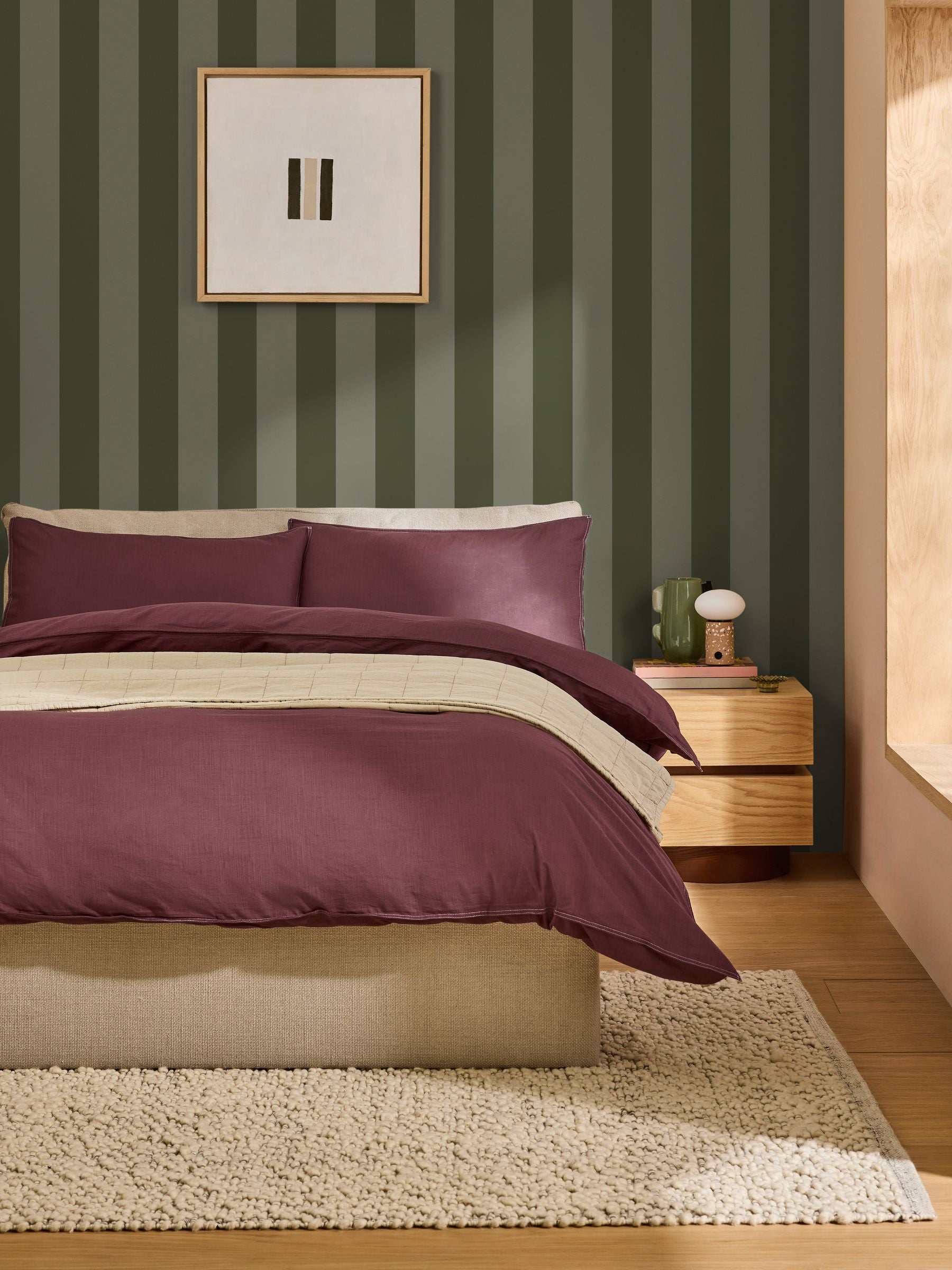 MADE.COM Blue Demi Wide Stripe Wallpaper 10m