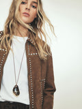 Resin pendant necklace gold tone brown - British product