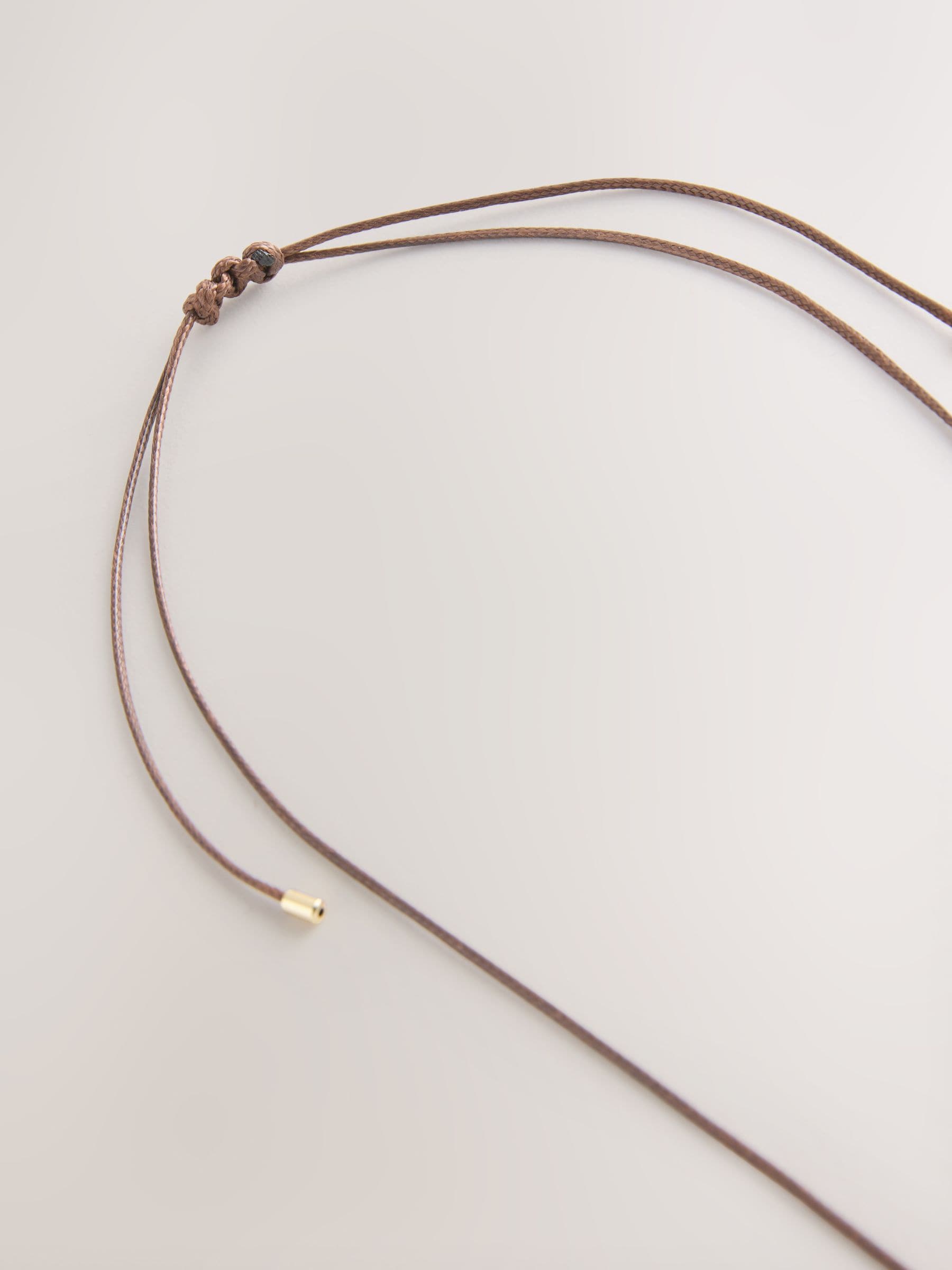 Resin pendant necklace gold tone brown - British product