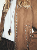 Resin pendant necklace gold tone brown - British product