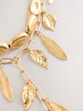 Gold tone feather Y necklace layered design - British product