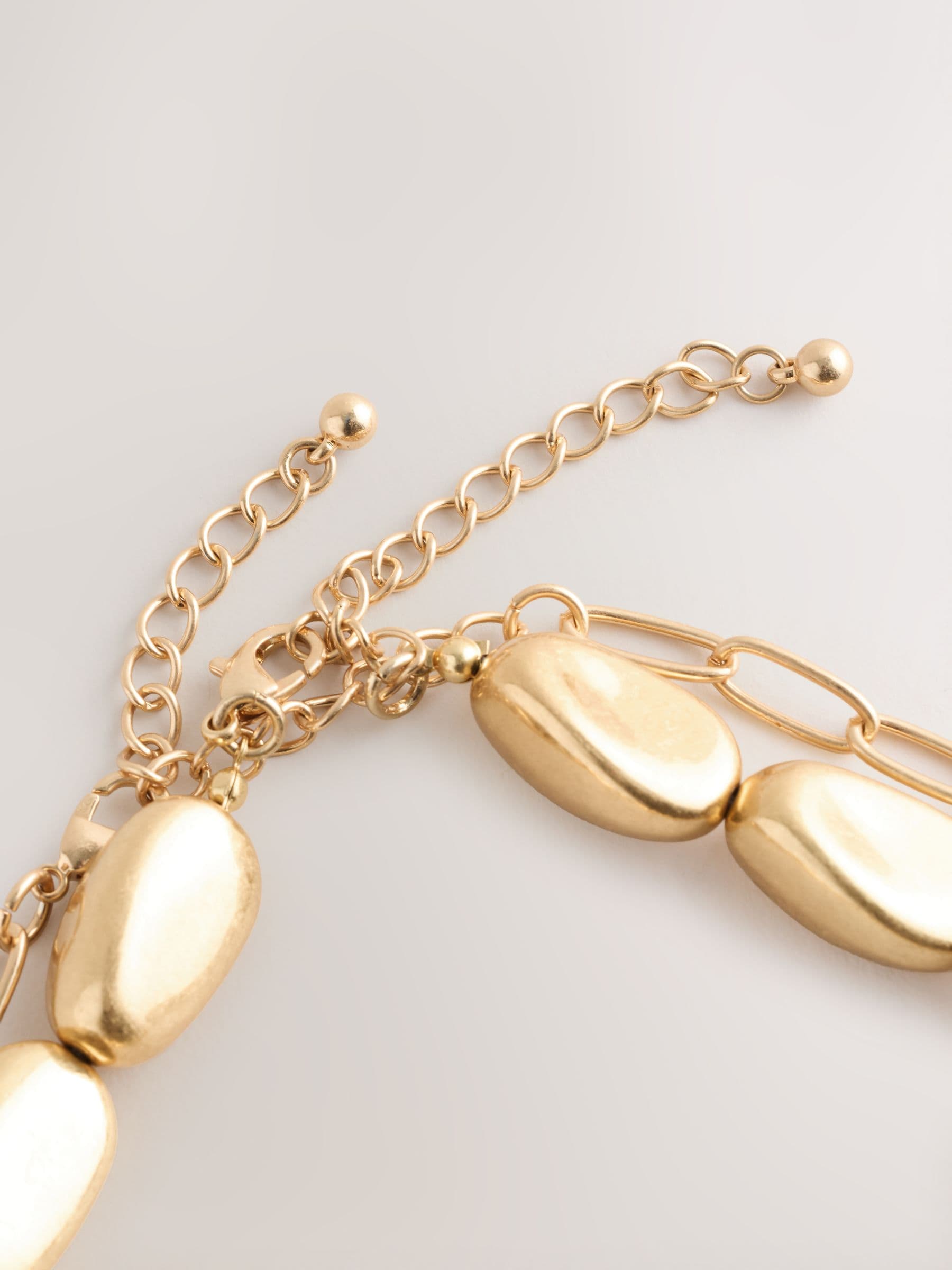 Gold tone feather Y necklace layered design - British product