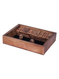 Libra Interiors brown mango wood Shut the Box game, imported from the UK