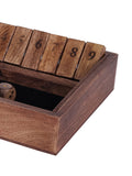 Libra Interiors brown mango wood Shut the Box game, imported from the UK