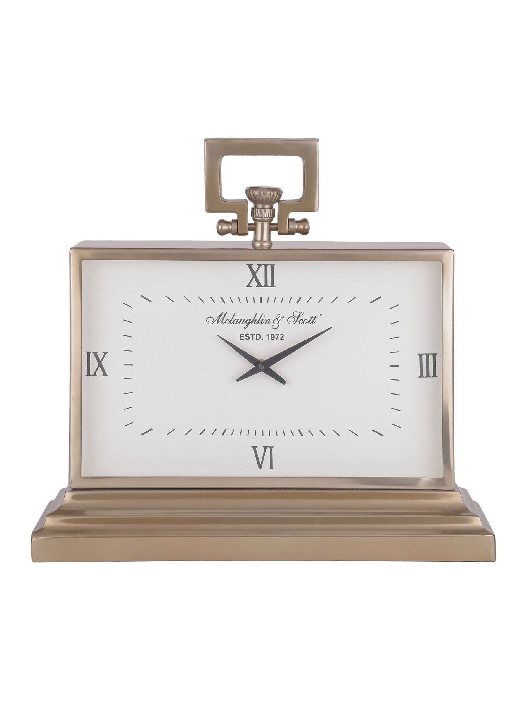 Libra Interiors Brass Latham small mantel clock - British product