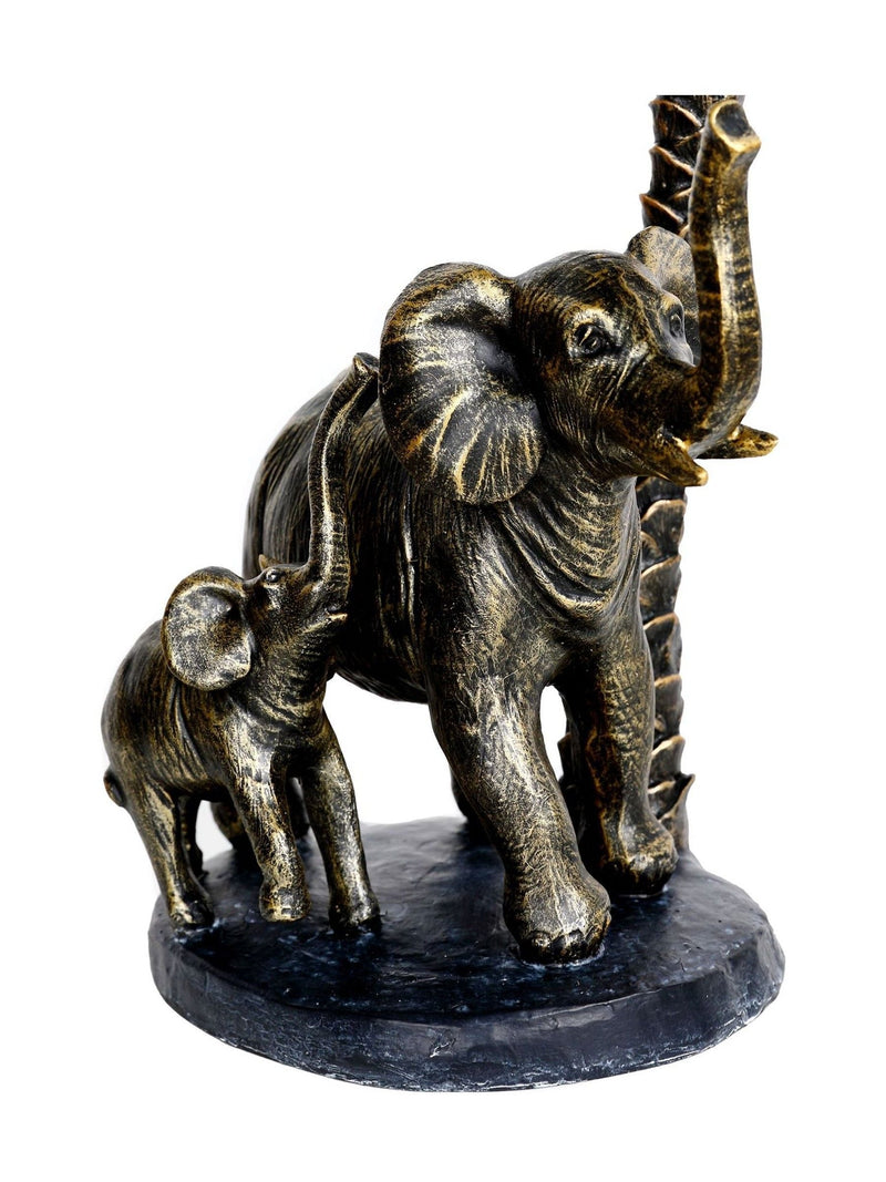 Libra Interiors gold palm elephant candlestick - British product