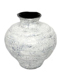 Libra Interiors Lunel glazed white vase, large size, imported from the UK