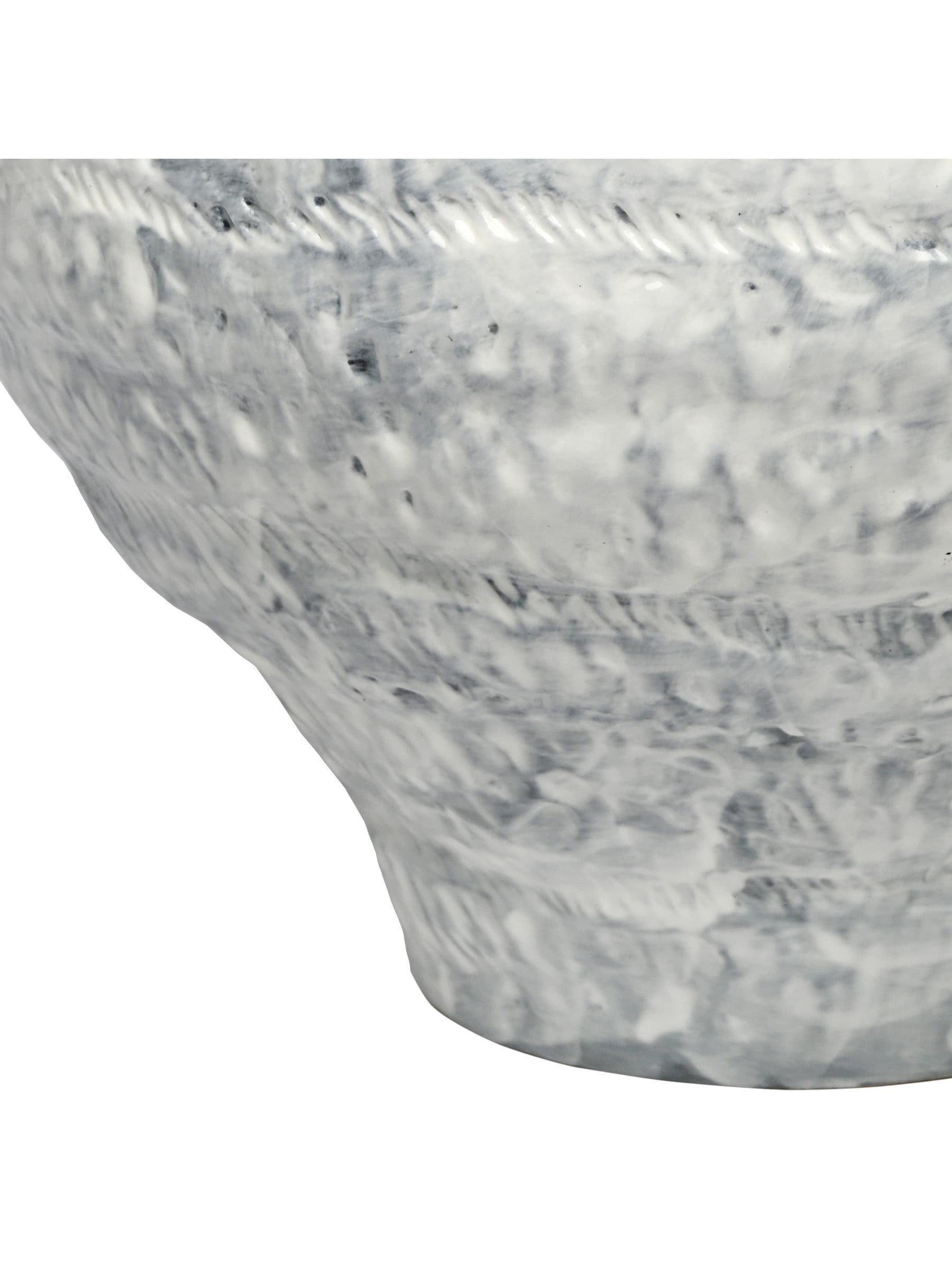 Libra Interiors Lunel glazed white vase, large size, imported from the UK