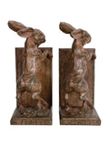 Libra Interiors rustic standing hare bookends 23cm, imported from the UK