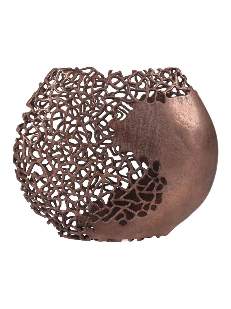 Libra Interiors bronze Apo Coral ellipse vase, UK version