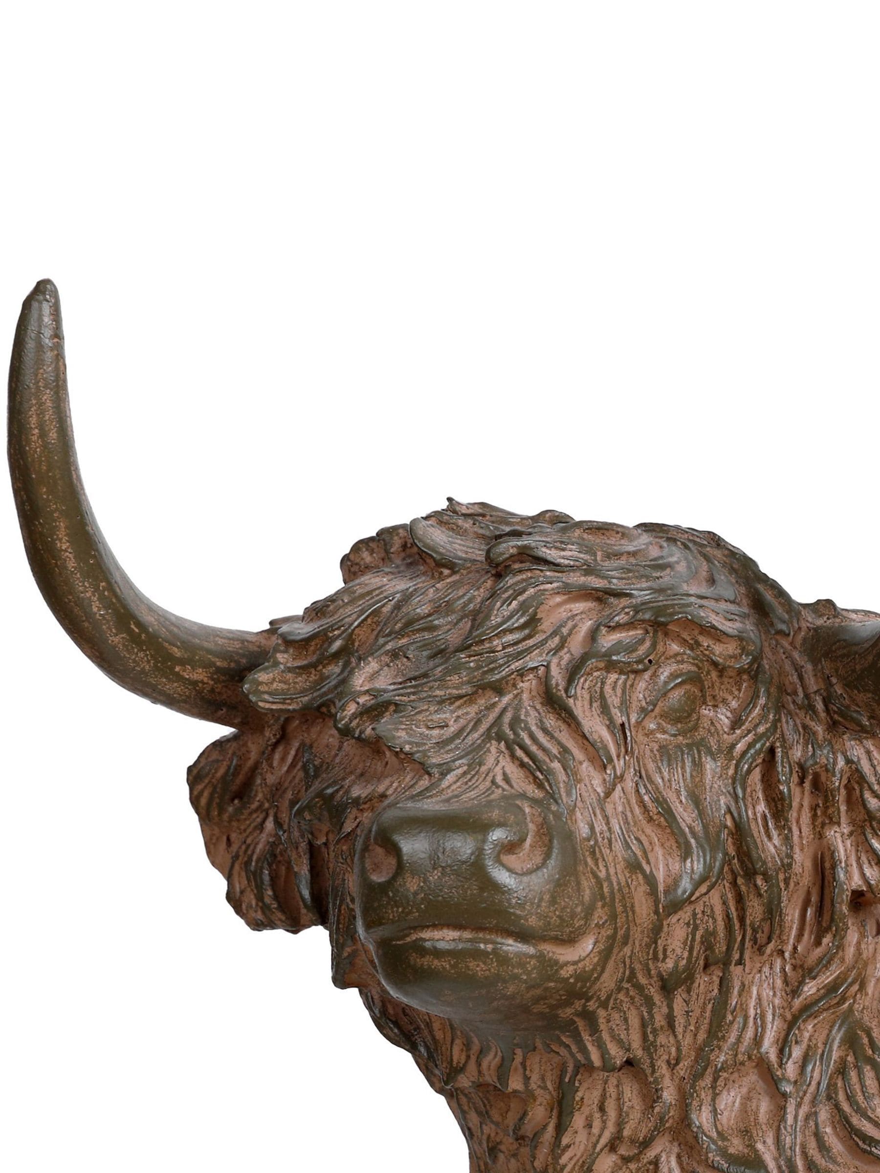 Libra Interiors rustic Highland cow sculpture brown, imported from the UK