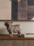 Libra Interiors rustic Highland cow sculpture brown, imported from the UK