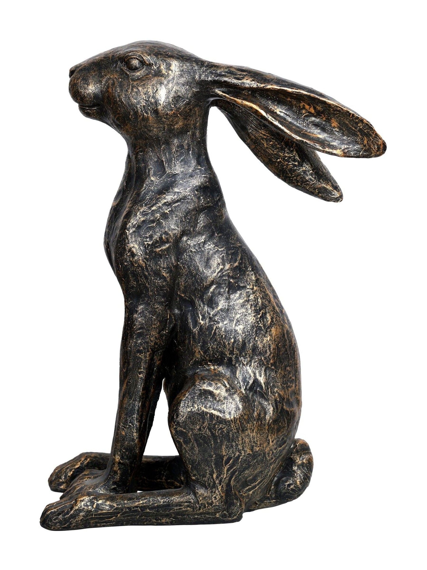 Libra Interiors Henry Sitting Hare bronze figurine 46cm, UK version